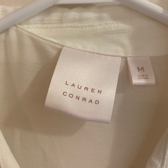 Lauren Conrad Embroidered Bord Floral Crepe Blouse - Picture 5 of 5